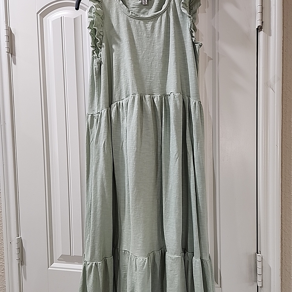 Kids Ruffled Green Dress